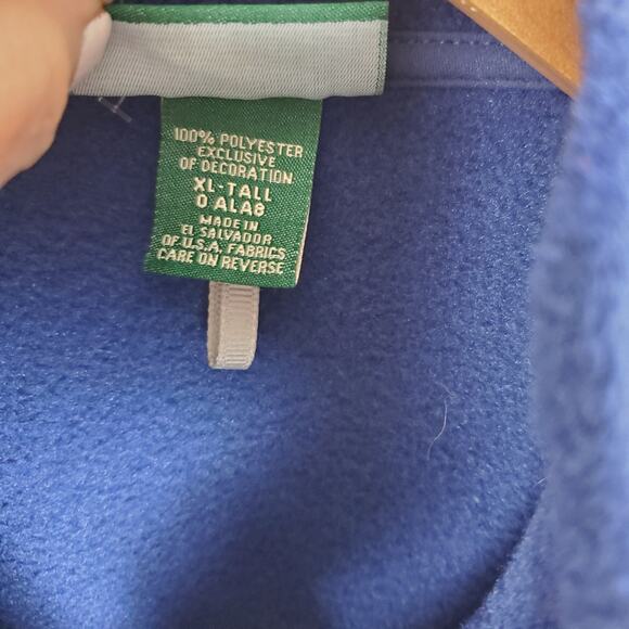 LL Bean Fleece Vest Men XL Tall Blue Polartec Full Zip Outdoors Zip Pockets Warm - Picture 7 of 12